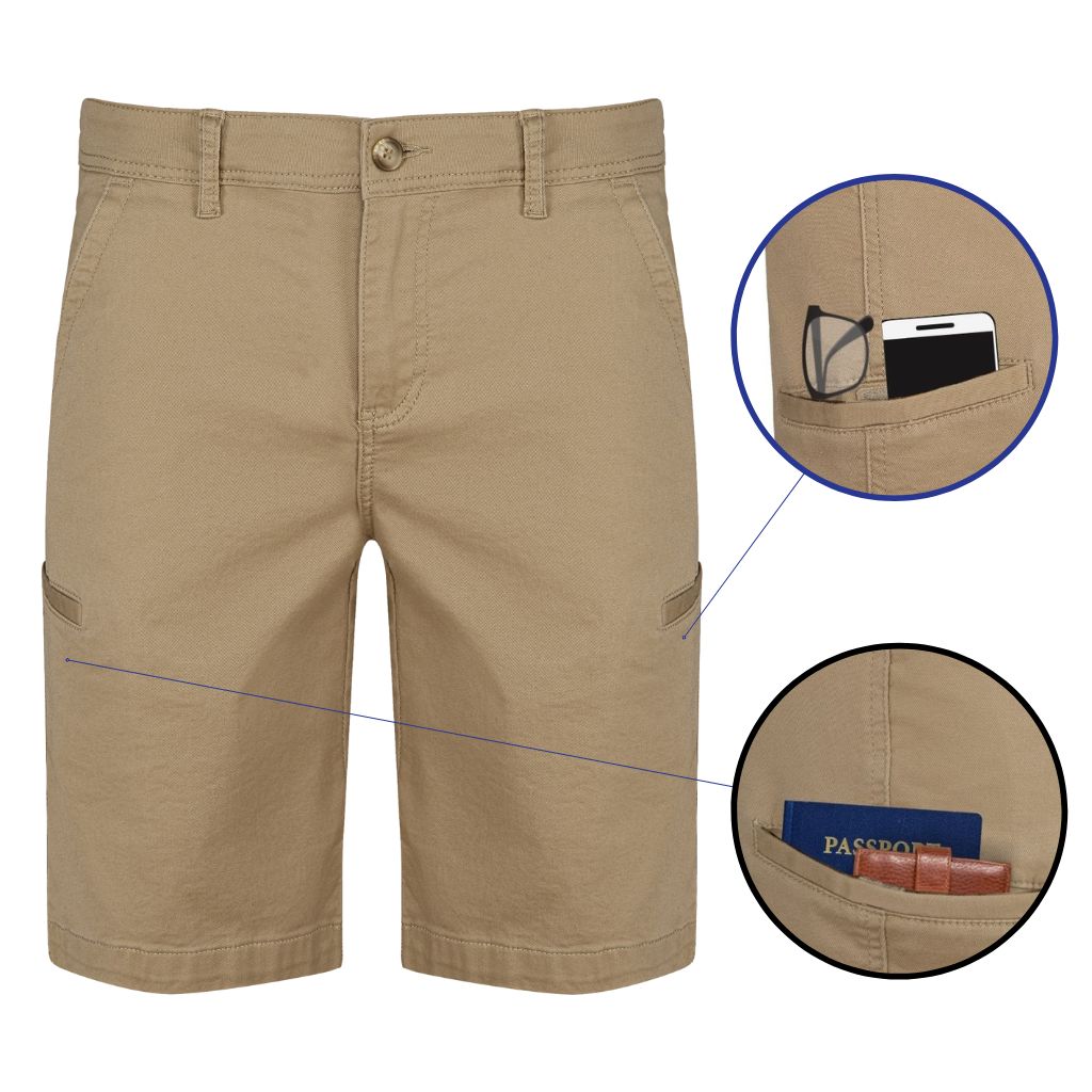 Perfect Pocket Shorts - 7 Pocket Men's Shorts with Cell Phone Pocket